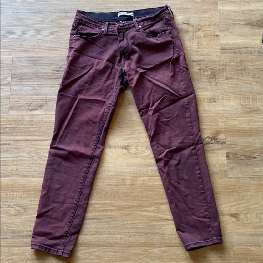 Burgundy skinny jeans